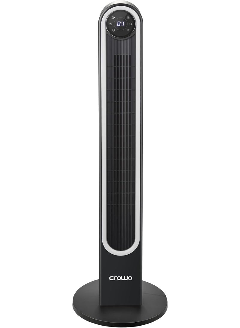 Crown 42" Tower Fan with LED Light 4 Speed Settings 3 Wind Modes, 60w Power, 7m/s Wind, Remote Control and LED Display | 80° Oscillation, 220-240V, 50/60 Hz. - Image 2